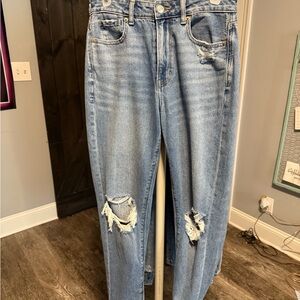 American Eagle Outfitters Blue Boyfriend Jeans Distressed